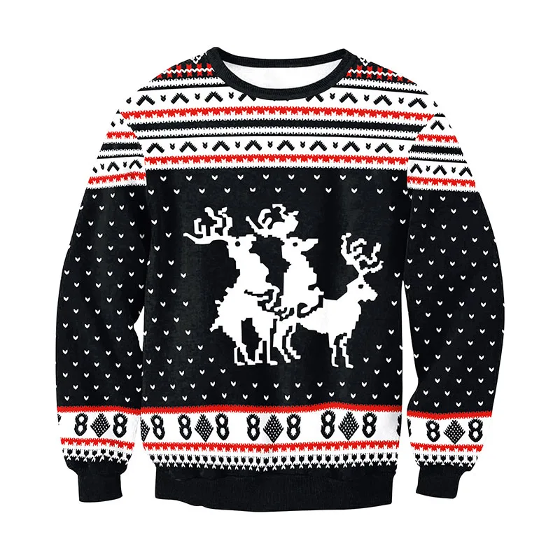 Alisister с длинным рукавом Рождественский пуловер 3d печати Толстовка для мужчин женщин толстовки забавные косплэй одежда для вечерин - Цвет: 1