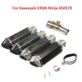 

Slip on ER6N ER6F Motorcycle Exhaust System Tip Muffler Modified Link Connect Tube for Kawasaki ER6N ER6F 2012-2016