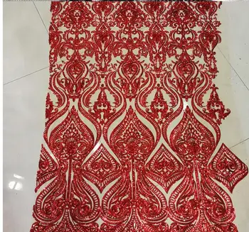 

2017 Hot Sell French Silver/Gold Sequins lace fabric,High Quality African Sequins Tulle Mesh Net Lace /guipure Swiss lace Fabric