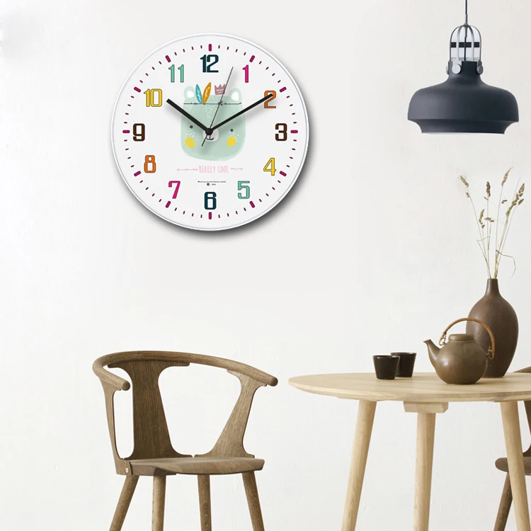 Скандинавские настенные часы с животными дети мультфильм немой часы Современный минималистичный Гостиная Электронные часы Домашние часы