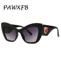 PAWXFB 2019 Мода Стильный с кошачьим глазом сердце солнцезащитные очки Для женщин Винтаж бренд Брендовая Дизайнерская обувь солнцезащитные