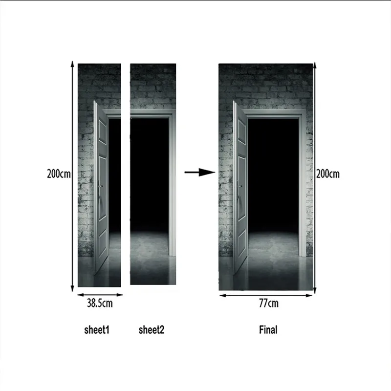 77x200 см 3D лестницы красивые двери наклейки для гостиной спальня ПВХ клей обои домашний декор водоотталкивающие обои наклейка