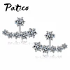 New Fashion 925 Sterling Silver Shiny Cubic Zirconia Crystal Beads Neckband Stud Earrings for Women Wedding Bijoux Brinco ► Photo 1/6