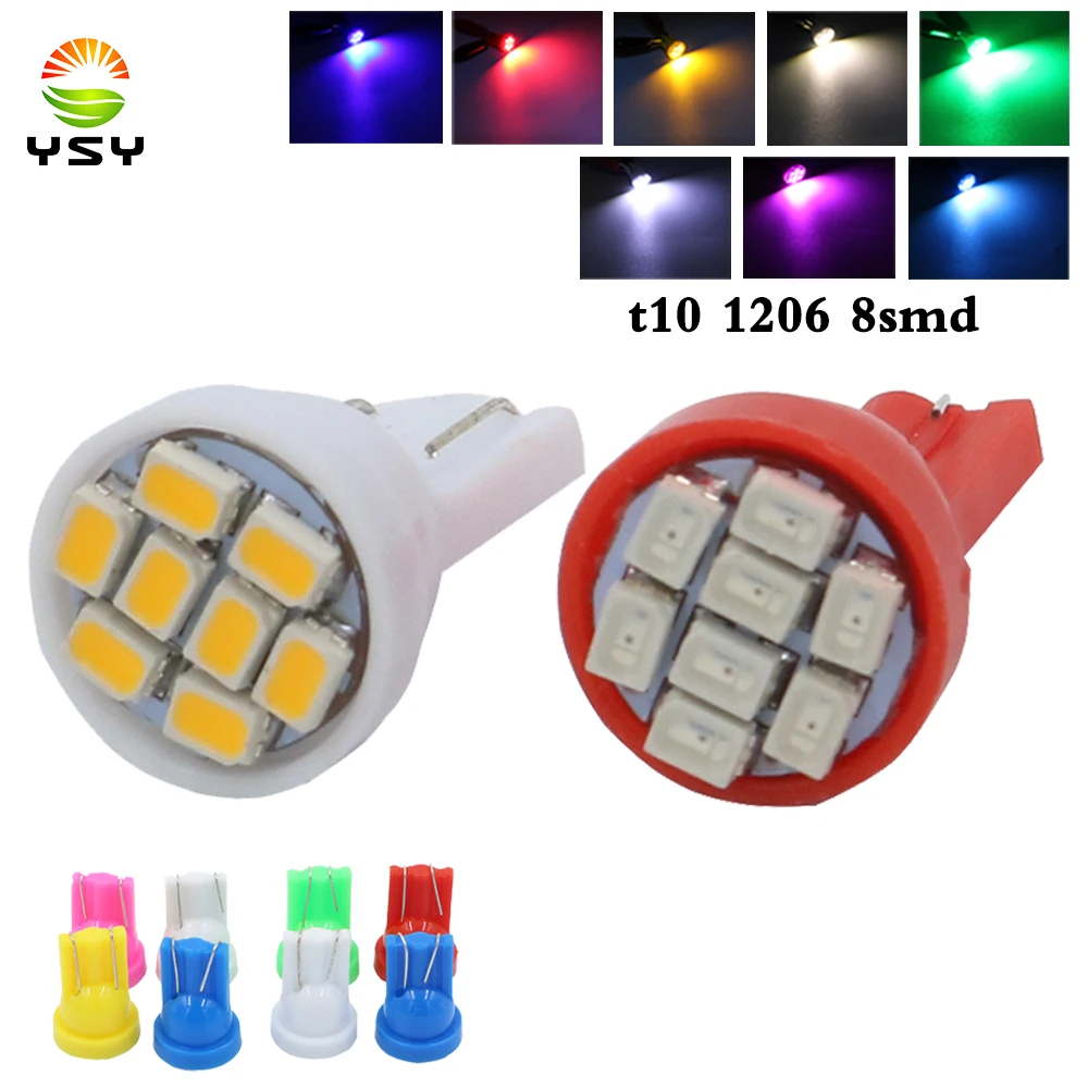 YSY 200 шт. Акция Led T10 8 smd 1206 светодиодов 8SMD автомобильный сигнальный светодиодный