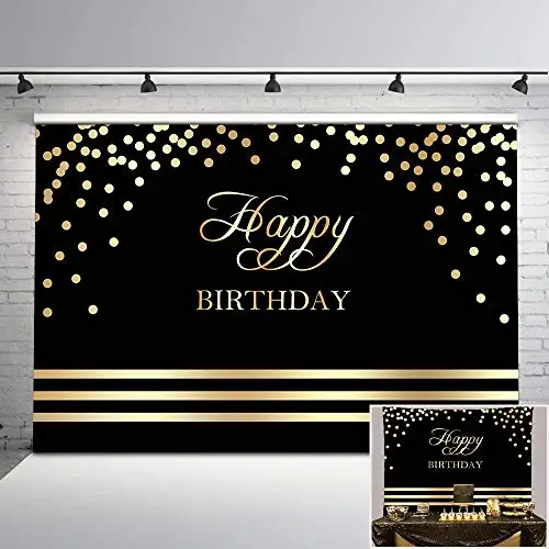 Neoback с днем рождения фон черный и золотой день рождения фон для фото на вечеринке золотые точки черный день рождения фон украшения