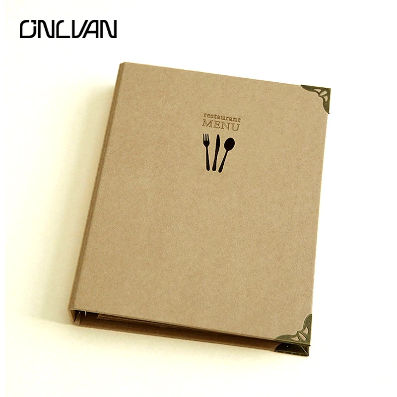 ONLVAN DIY Kraft Menu Folders Restaurant Menu Covers New Design