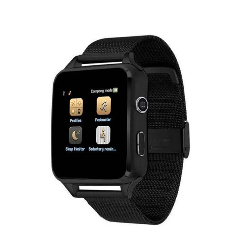 Новое поступление X7 смарт часы S8 с камерой сенсорный экран Поддержка SIM TF карта Bluetooth Smartwatch для iPhone Xiaomi Android телефон - Цвет: Черный
