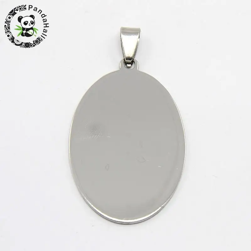 30pcs DIY 316 Stainless Steel Flat Oval Hand Stamping Blank Tag