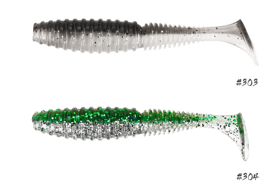 TSURINOYA для рыбалки приманки TS1703 7,5 см 3,2g T хвост искусственные мягкие приманки Световой Личинки свимбейт в форме червя Щука бас 6 шт./пакет
