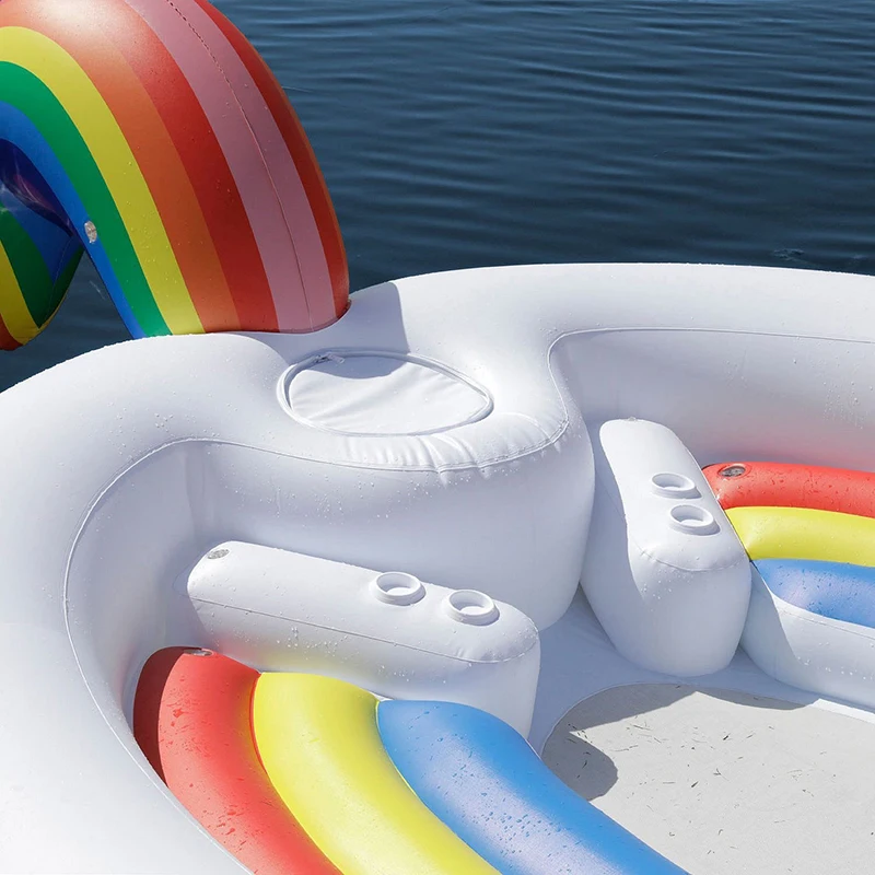 2019 Лидер продаж 6 человек огромный Единорог плавающий для бассейна гигантские надувные единорог бассейн остров гостиная для пула вечерние