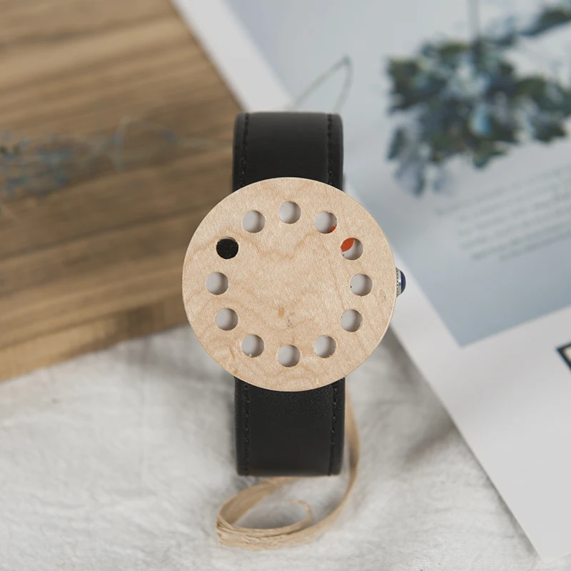 BOBO BIRD Women Handmade Wooden Watches Leather Band Fashion Casual Women Men Watches as Christmas Gifts