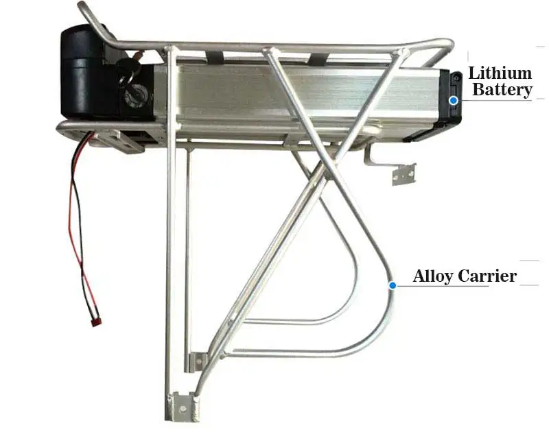 Discount 48V 15AH Lithium Carrier Battery Rear Rack For 1000W 48V Electric E Bike with Charger High Quality 0