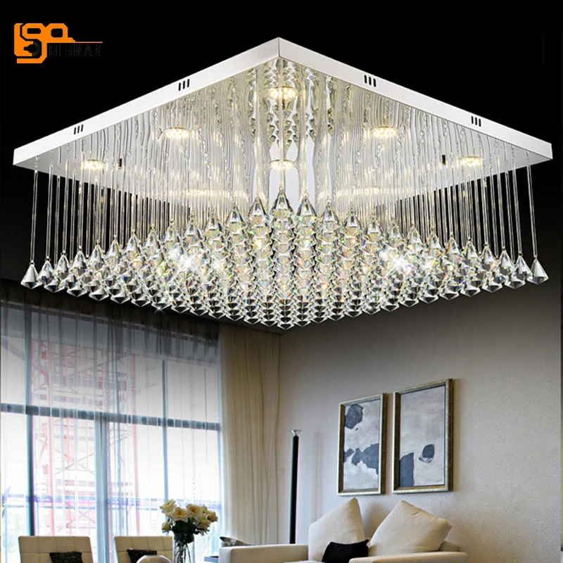 

new square design crystal ceiling lights for home decor LED light modern kitchen lights