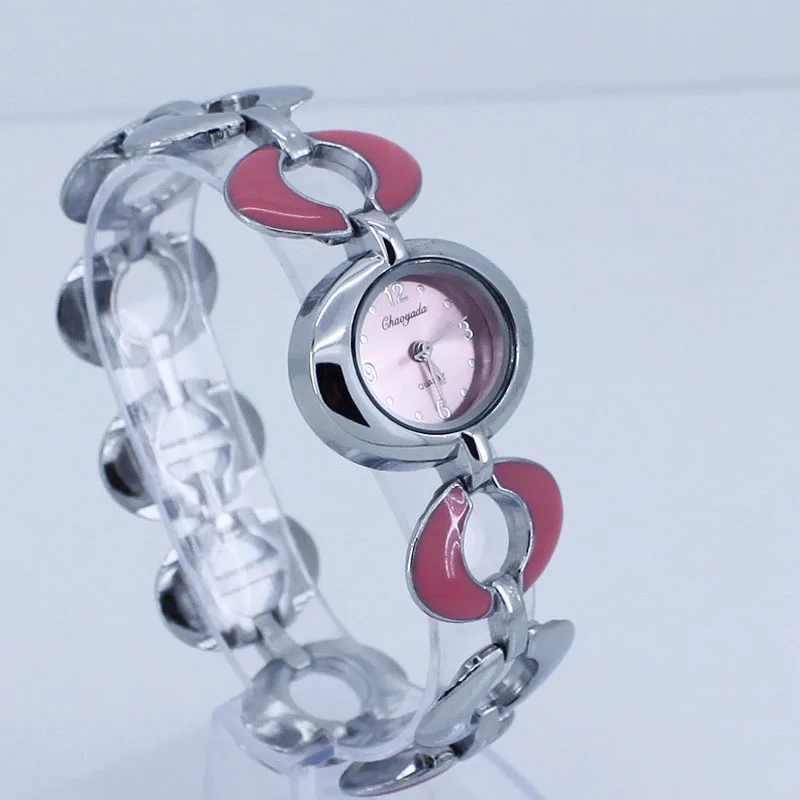 10 шт./партия цена модные разноцветные Серебряный ремешок женские часы Подарки Кварцевые аналоговые наручные часы O14M10