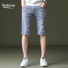 Летние новые стильные мужские модные трендовые джинсовые шорты мужские повседневные высококачественные мужские трусы 28-38