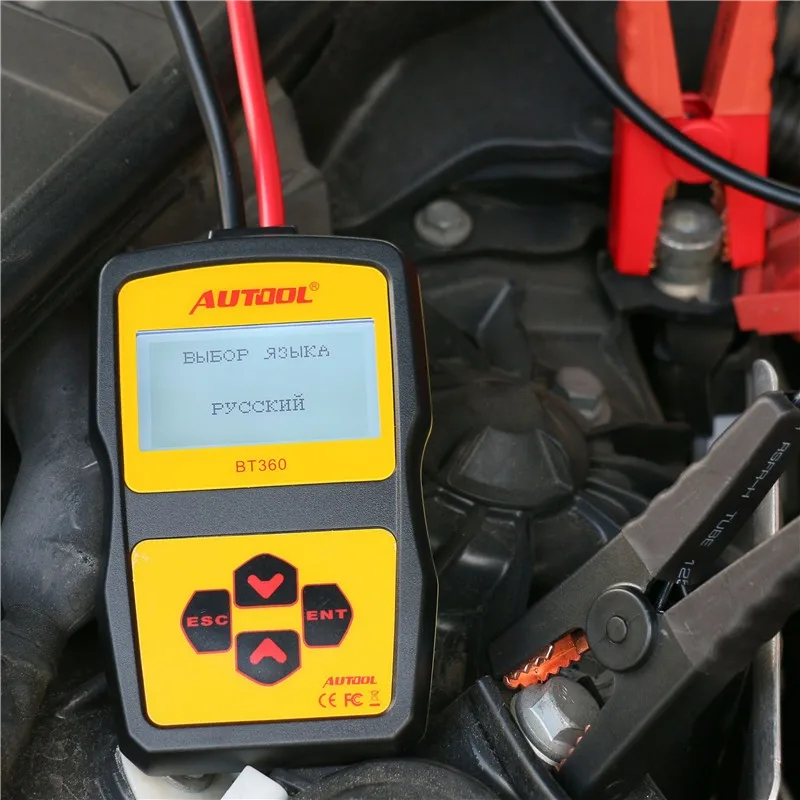 BT360 12 В автоматический тестер аккумулятора автомобиля анализатор батареи многоязычный диагностический инструмент зарядка пусковой тестер
