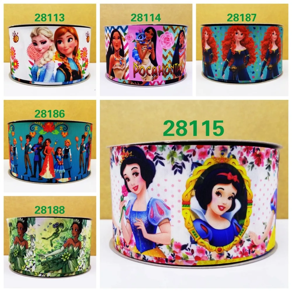 

Free shipping 50 yard cartoon printed grosgrain ribbon 28115