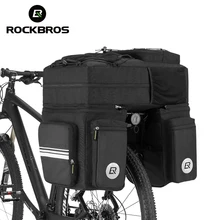 ROCKBROS 3 in 1 Bicycle Rear Rack Bags 48L Cycling Seat Pannier Bag MTB Tail Luggage Trunk Bag Bike Saddle Bag with Rain Cover