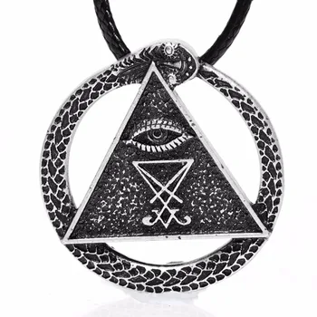 

10pcs 4010 Sigil of Lucifer Necklace All Seing Eye Amulet Snake Necklaces Pendants Pagan Wiccan Talisman Church of Satan Charms
