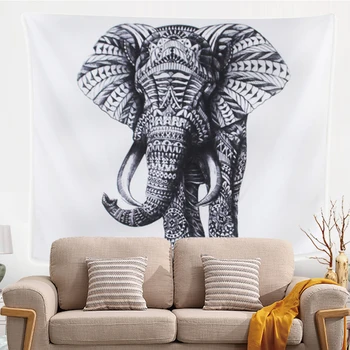 

Indian Elephant Tapestry Bohemia Mandala Blankets Wall Hanging Mandala Art Carpet Decorative Tapestry Golden Printed Home Decor
