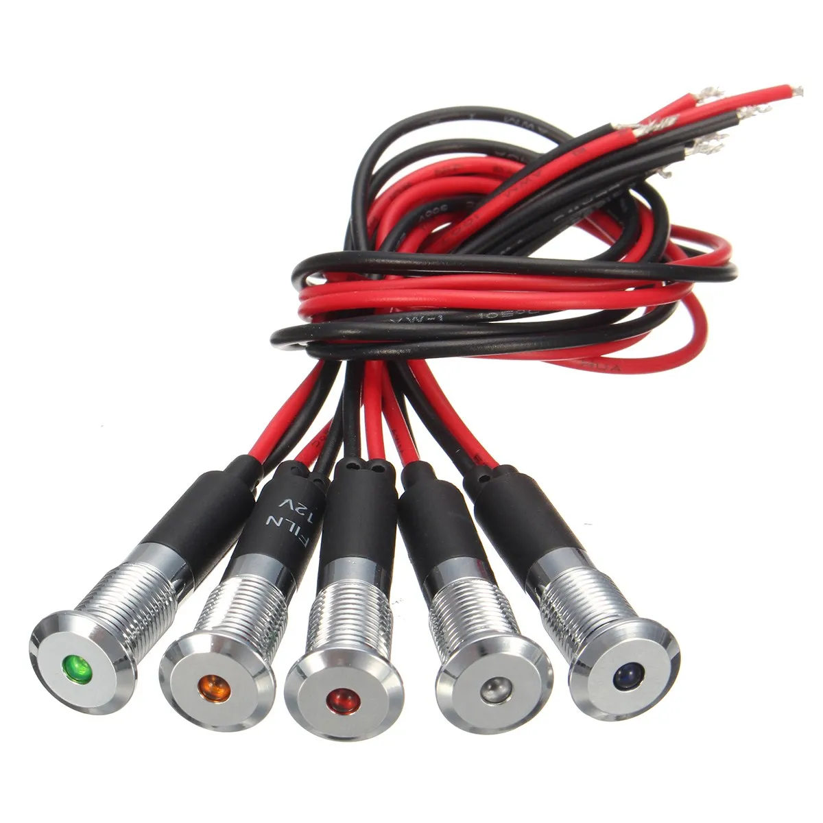 

Universal 12V 8mm Waterproof LED Panel Dash Panel Warning Indicator Light For Car Boat Truck Van