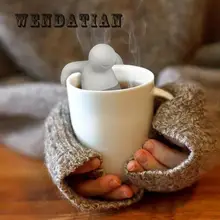 Кухонная посуда для бара, ситечко для чая с силиконовым скелетом, мультяшная Акула, мантия, белка, ситечко для чая, 5 шт./лот