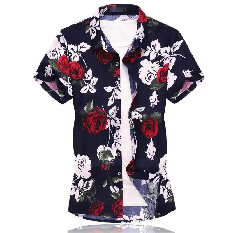 camisa social curta floral