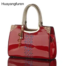Hohe qualität lackleder höhlen ombre handtasche multifunktionale casual umhängetasche damenmode handtasche Q3