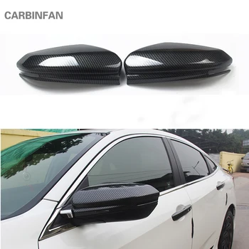 

Car Styling For Honda Civic 10th 2016 2017 Carbon Fiber Mirror Rearview Cover Accessories Rearview mirror protection cover C200