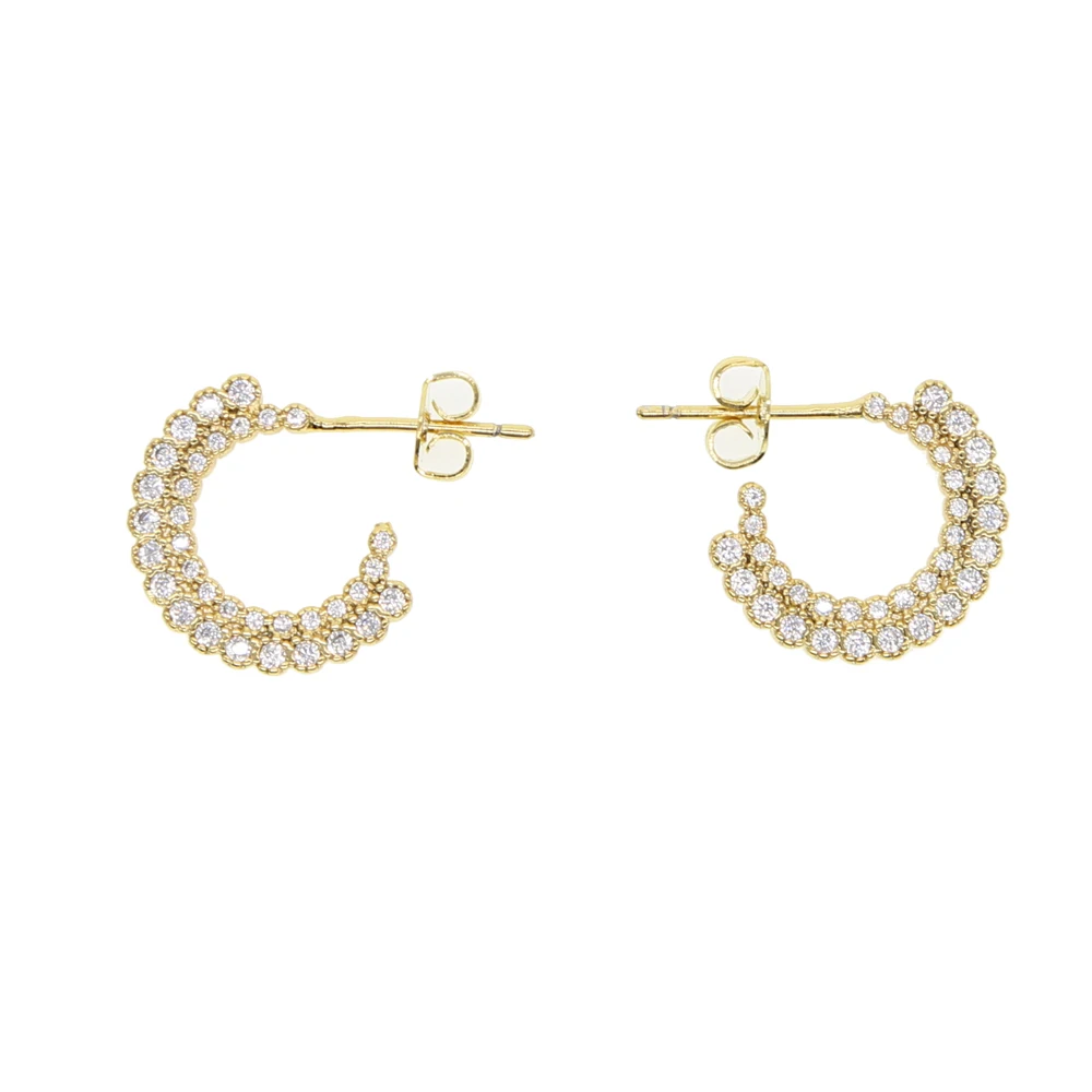 brass earring stud Y (1)