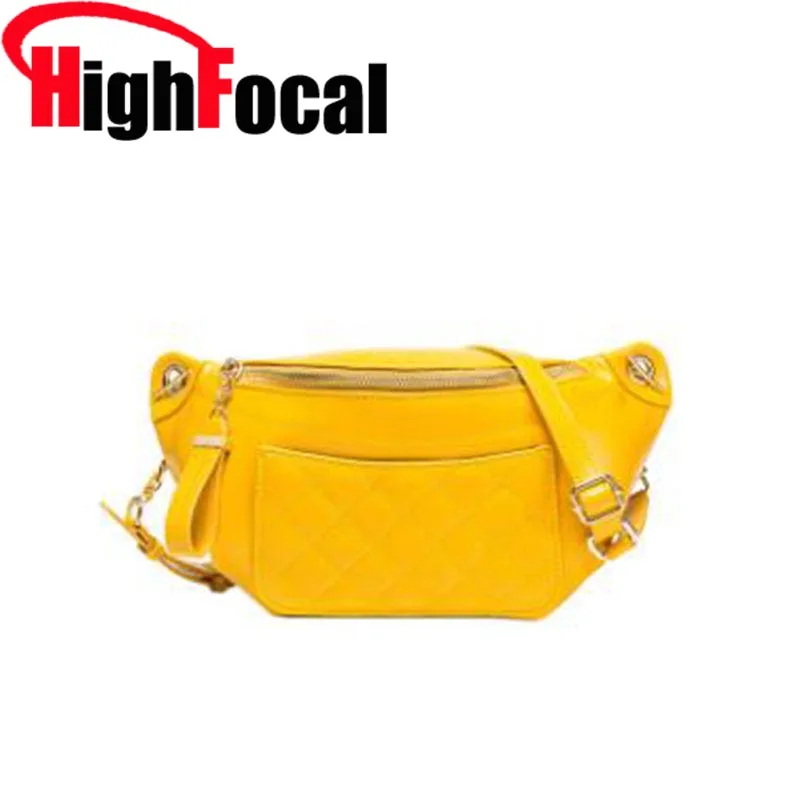 

HIGHFOCAL Fanny Pack Waist Bag Women Belt Bag Hight Quality Luxury Brand Leather Chest Handbag Fashion banana Crossbody Bags