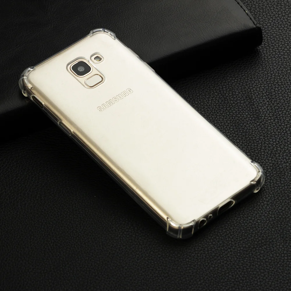 

High quality transparent reinforced Anti-falling Soft Silicone phone case For Samsung Galaxy J6 2018 coque funda etui cover