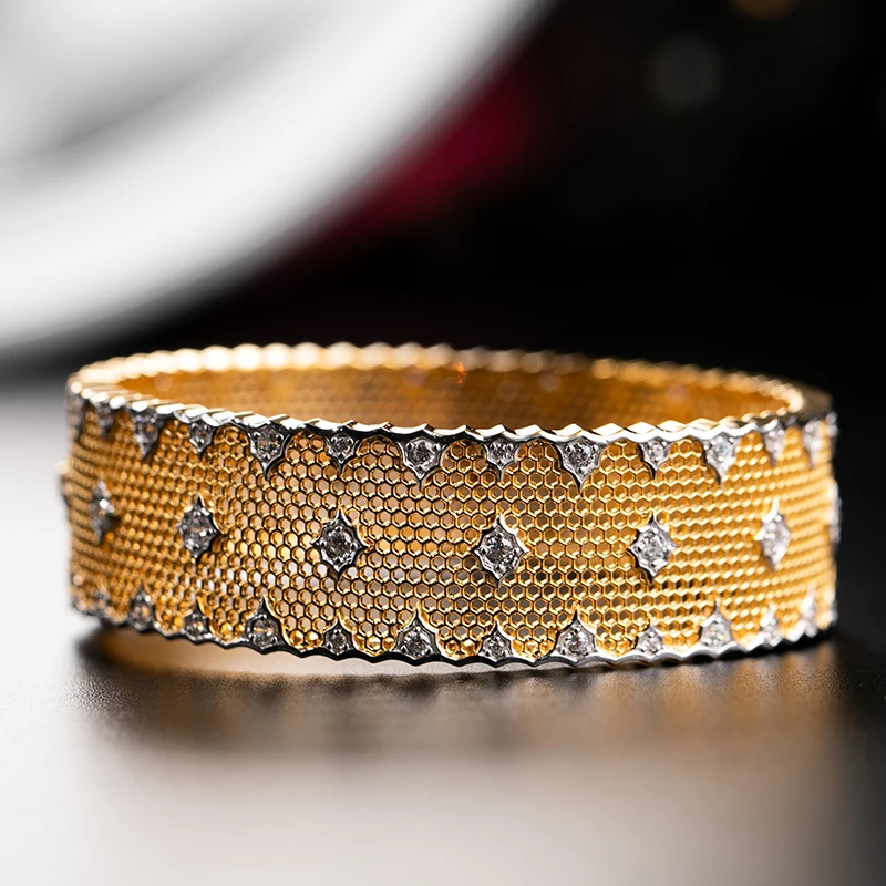 

925 Silver Zircon Bracelet Silver Bars 925 Jewelry for Women European Court Style Retro Style