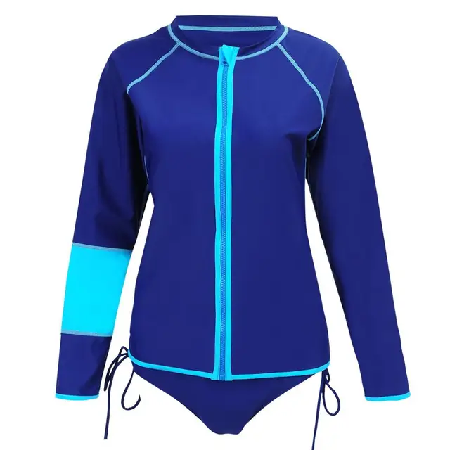 2017 Women UV Protection Swimsuit Long Sleeves Plus Size Swimwear Women