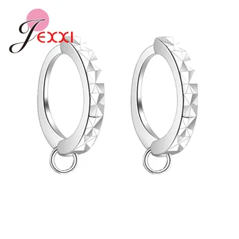 

Two Models Genuine 925 Sterling Silver 10 Pairs/20 PCS Girls Women Hoop Earrings DIY Components Jewelry For Wholesale