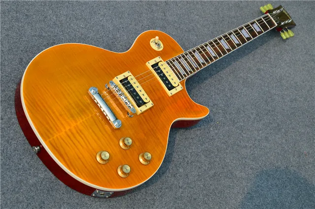 Cheap 2016 New guitarra LP electric guitar custom shop yellow OEM original red guitarra / Chinese guitar Mahogany head body a timber,