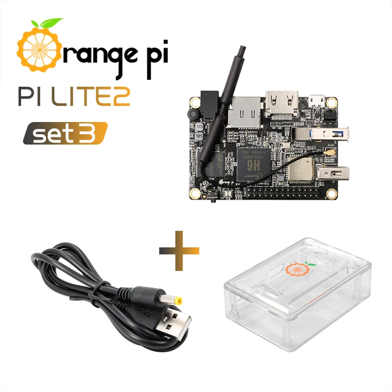 Orange Pi Lite2 SET3: OPI Lite2 & ABS Transparent Case & Power Cable
