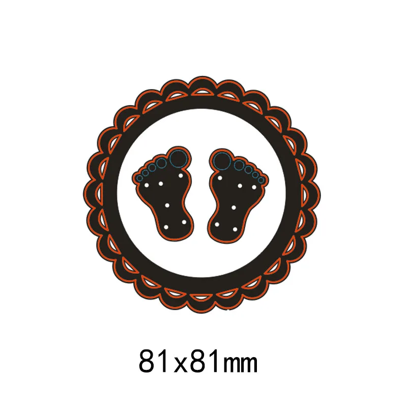 

Baby Feet Lacework Metal Steel Cutting Dies for DIY Scrapbook Embossing Paper Craft Circle Stamps and Dies Irregular Figure New