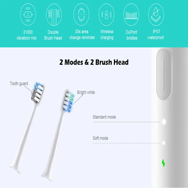 Mijia BET-C01 звуковая электрическая зубная щетка перезаряжаемая Водонепроницаемая электрическая зубная щетка супер светильник зубная щетка es