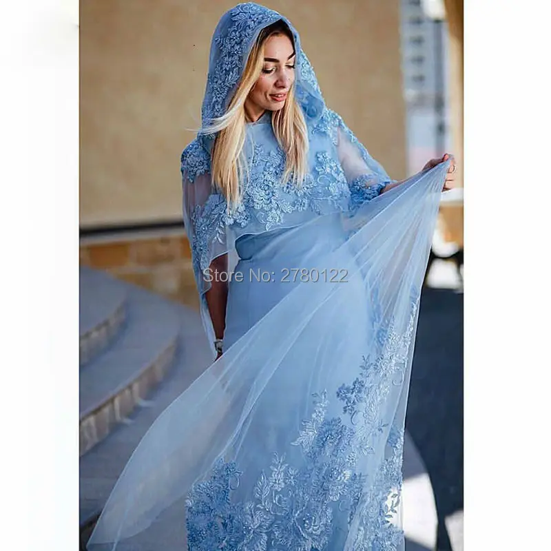 Hooded-Cap-Sky-Blue-Evening-Dresses-New-Years-2-in-1-Muslim-kaftan-dubai-Robe-Two (1)