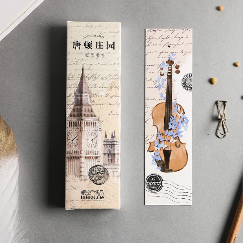 

30pcs/box Creative Beautiful manor bookmark Kawaii stationery bookmarks Cartoon Gift school label supplies papelaria