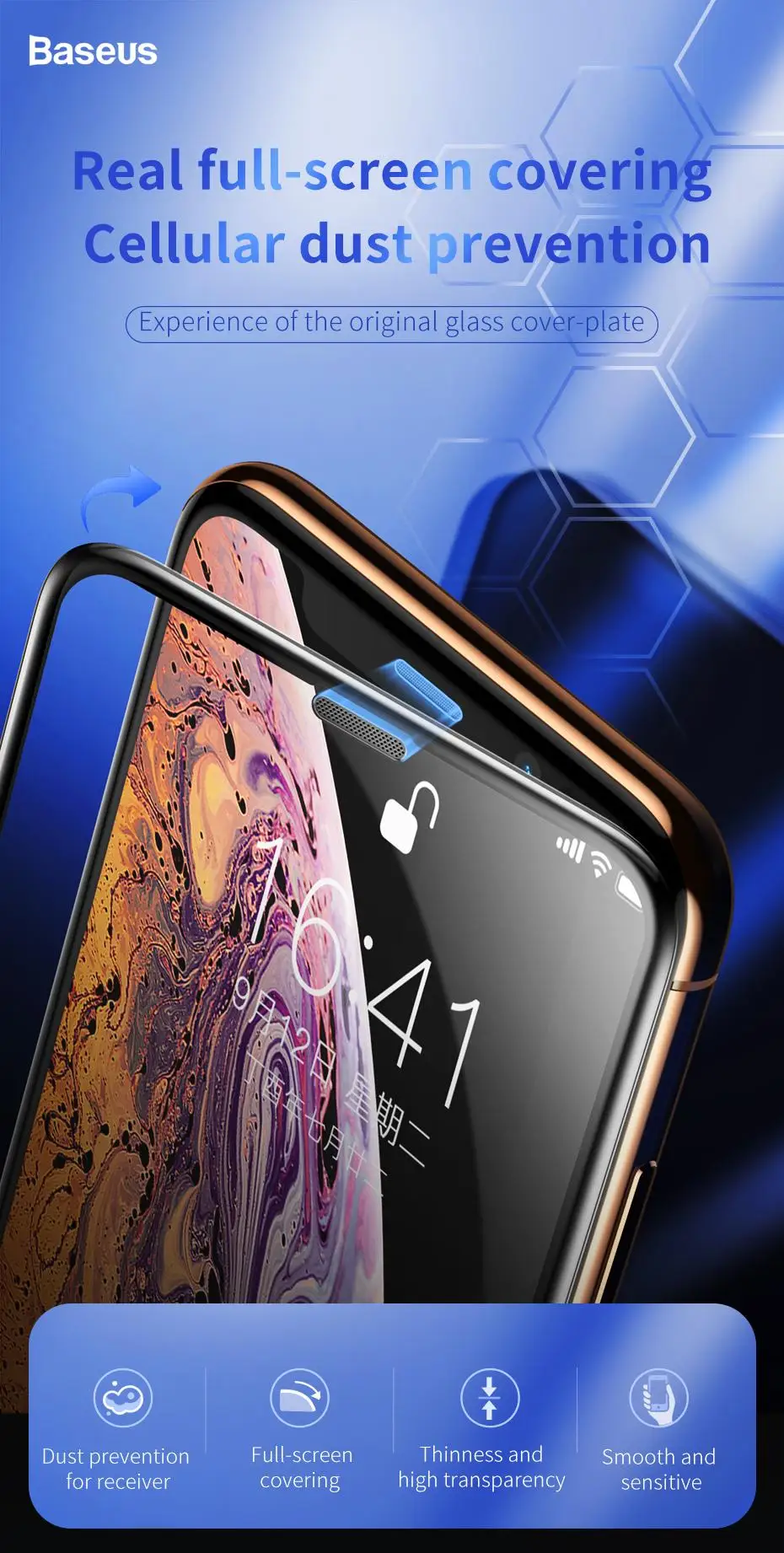 Baseus 0,3 мм Пыленепроницаемая Защитная пленка для iPhone Xs Max Xr X S R с мягким краем защитная пленка из закаленного стекла для iPhone Xsmax Xs