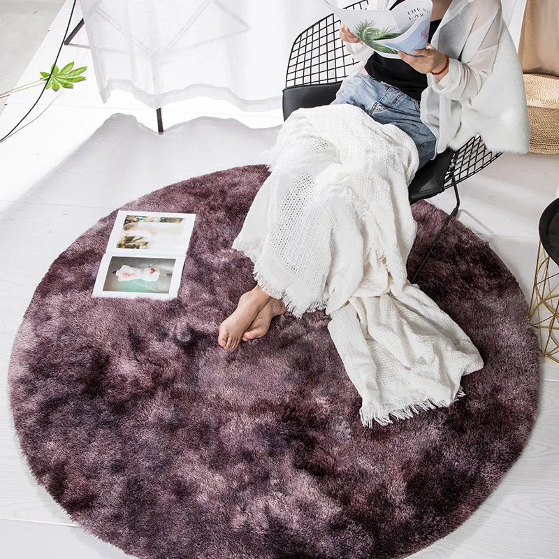 Günstige Neue Motley Plüsch Runde Weiche Teppiche für Wohnzimmer Schlafzimmer Flauschigen Teppiche Wohnkultur Shaggy Teppich Garderobe Tee Tisch Boden matten