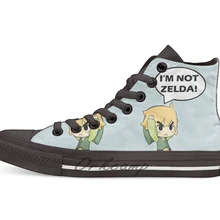I'm Not Zelda/Новинка; дизайнерская Повседневная парусиновая обувь; обувь на заказ; Прямая
