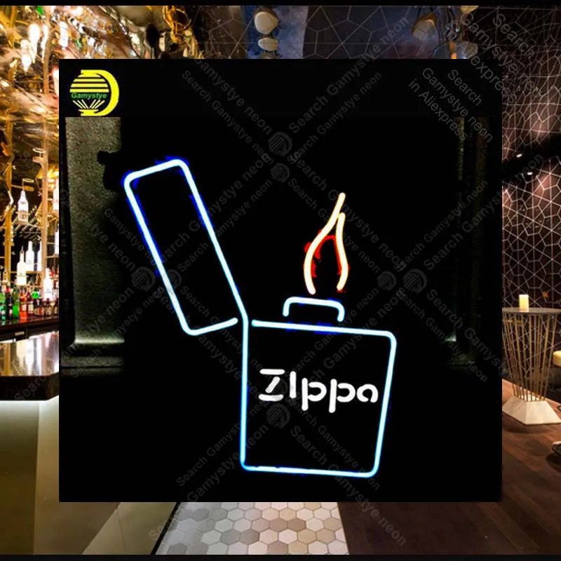 Best NEON SIGN For ZIP LIGHTER Signboard REAL GLASS BEER BAR PUB display RESTAURANT christmas Light Signs Great Gift Lamps 17*14\