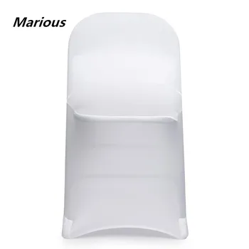 

10pcs/lot spandex elastic white folding chair cover for wedding banquet