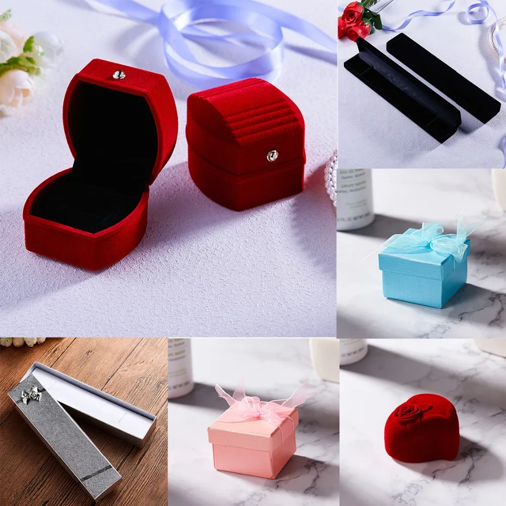 

Hot Sale Trendy Swan Velvet Round Flannel Rings Necklace Gift Boxes For Women Men Wedding Engagement Rings Jewelry Display Box