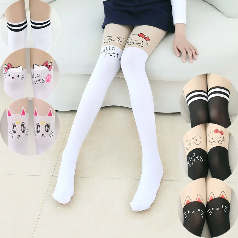 

2019 Girl's Cat Stockings Fashion Tight Solid Cute Cartoon Designs Children Girls Stockings Girls pantyhose Girl tights 2-15 T