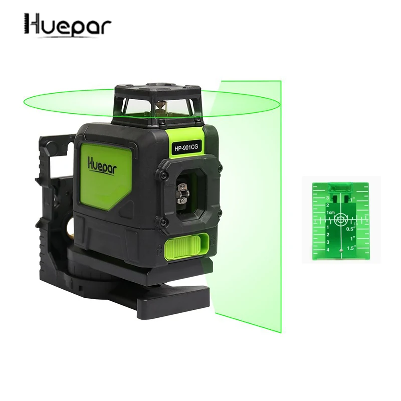 Лазерный уровень на 8 линий, самовыравнивающийся трехмерный лазерный уровень 360 градусов, модель 902CG с зеленым лучом, мощный лазерный луч Huepar - Цвет: 901CG