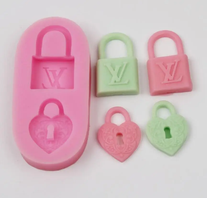 

Lovely 3D Lock Silicone Mold Non-Stick Cake Decorating Fondant Tools Soap Mold kitchen Baking Accessories